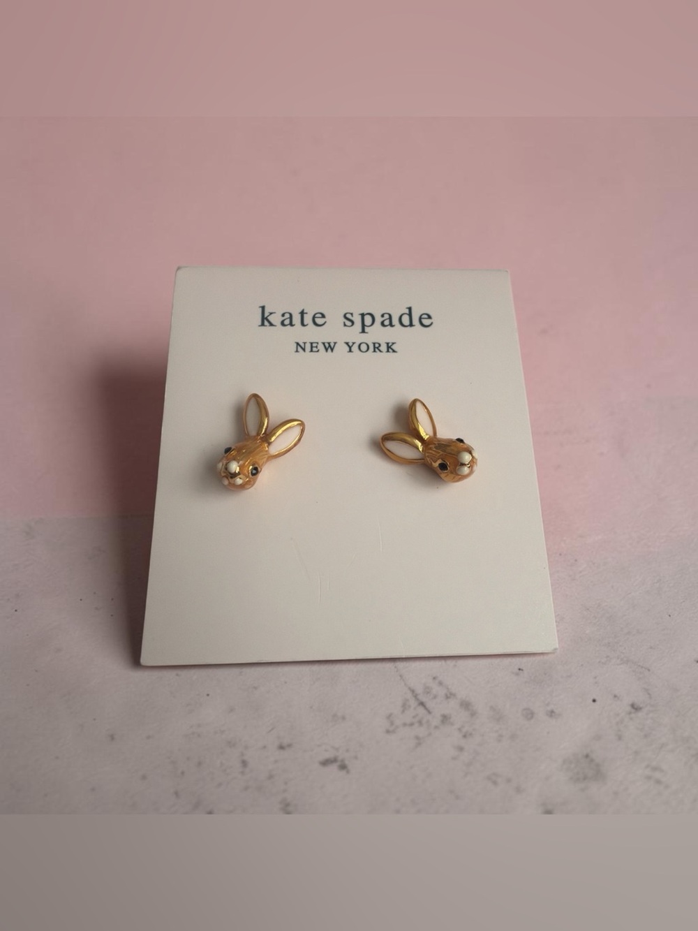 NWOT kate spade Gold Bunny Stud Earrings with Dust Bag - Picture 2 of 3